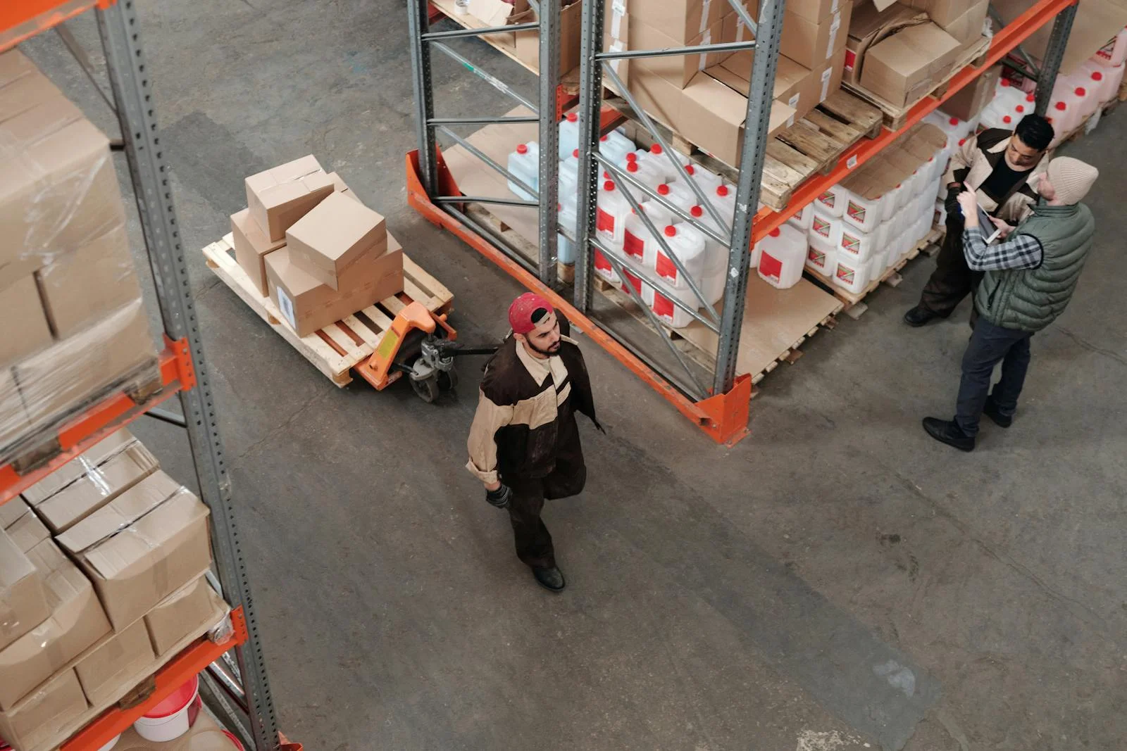 Warehouse workers packaging products in bulk